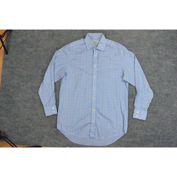 Charles Tyrwhitt Shirt Mens 15.5x33 Blue Yellow Plaid‎ Non-Iron - Picture 2 of 9